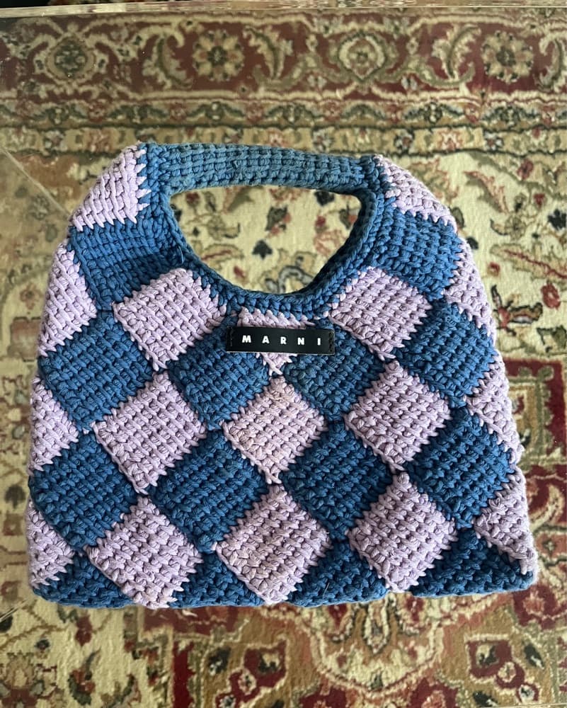 Marni Blue And Purple Woven Bag - Image 1