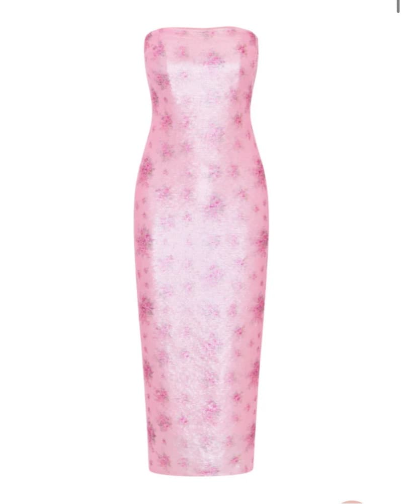 LoveShackFancy Sequin Pink Midi Dress - Image 6