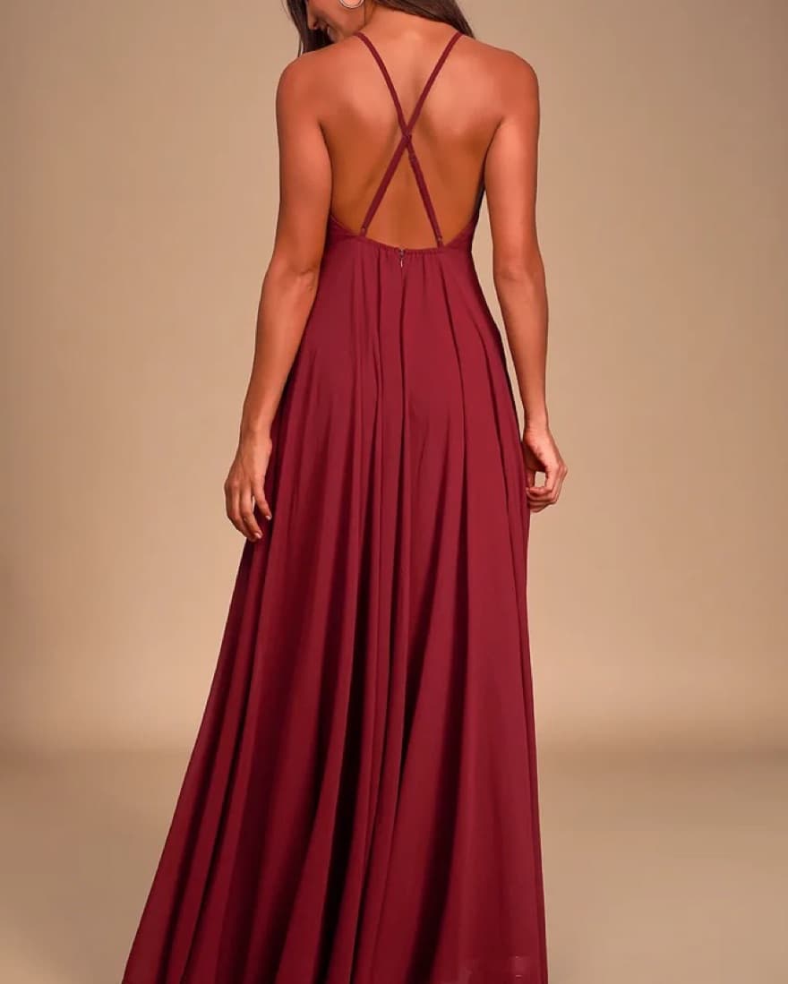 Lulus Dark Red Formal Dress  - Image 3