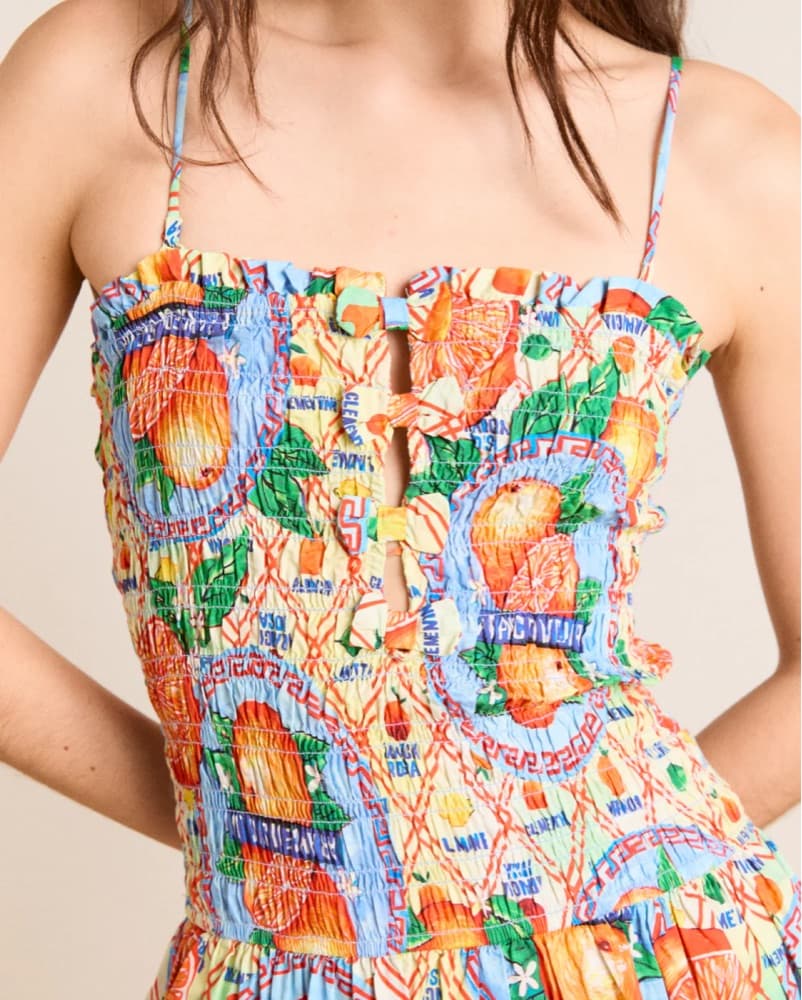 Damson Madder Shirred Fleur Mini Dress - Image 4