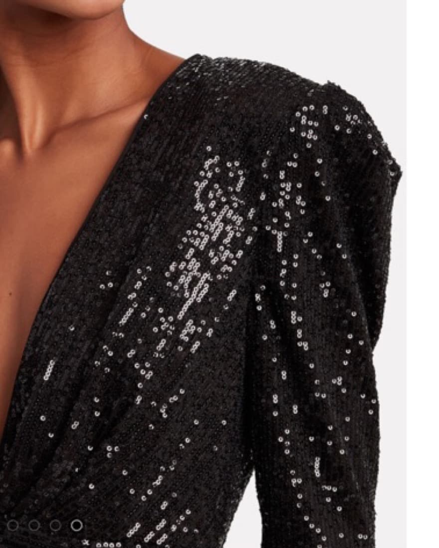 Black Sequin Longsleeve Mini Dress - Image 5