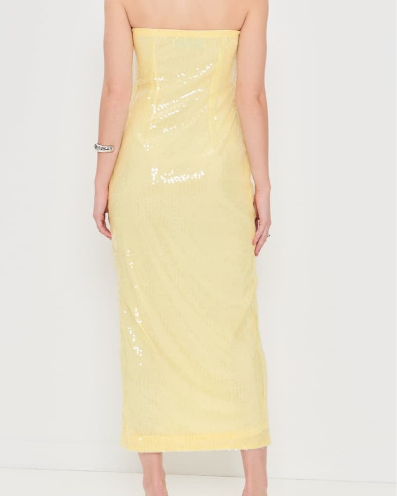 Butter Yellow Sequin Dress - Image 2