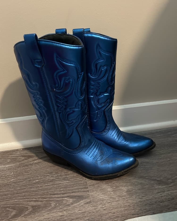 Metallic Blue Cowgirl Boots  - Image 1