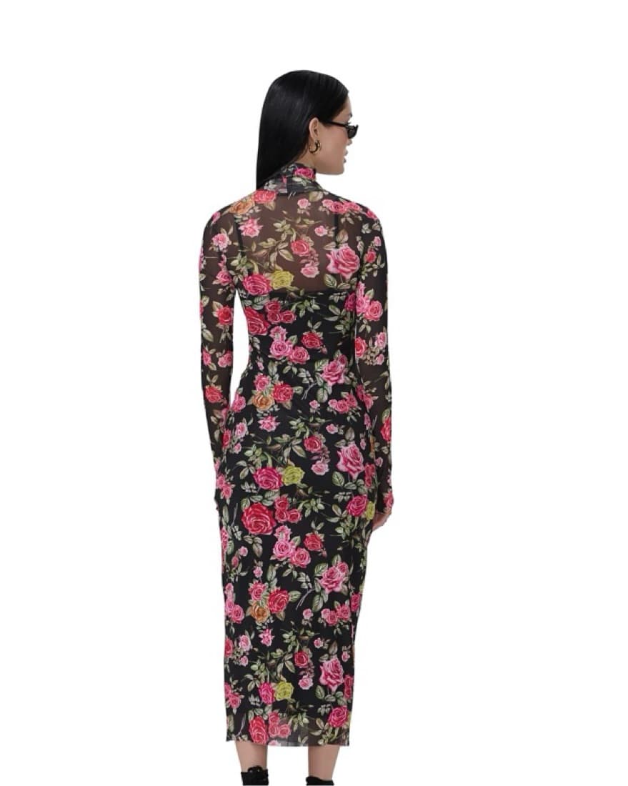 Black Floral AFRM dress - Image 2