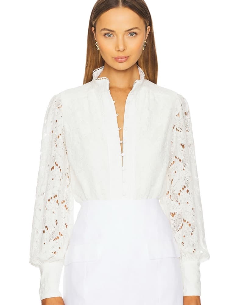 Bardot White Lace Bodysuit  - Image 2
