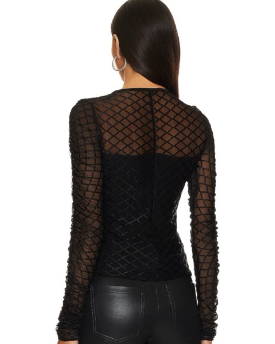 Edgy Mesh Grid Bodysuit - Image 2