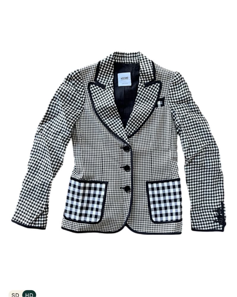Moschino Rare Y2K Vintage Check Blazer - Image 3
