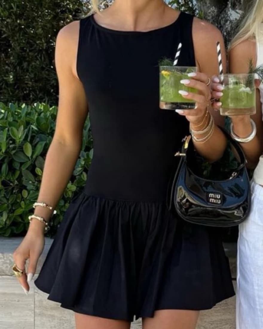Reformation Defina Knit Dress Black - Image 3