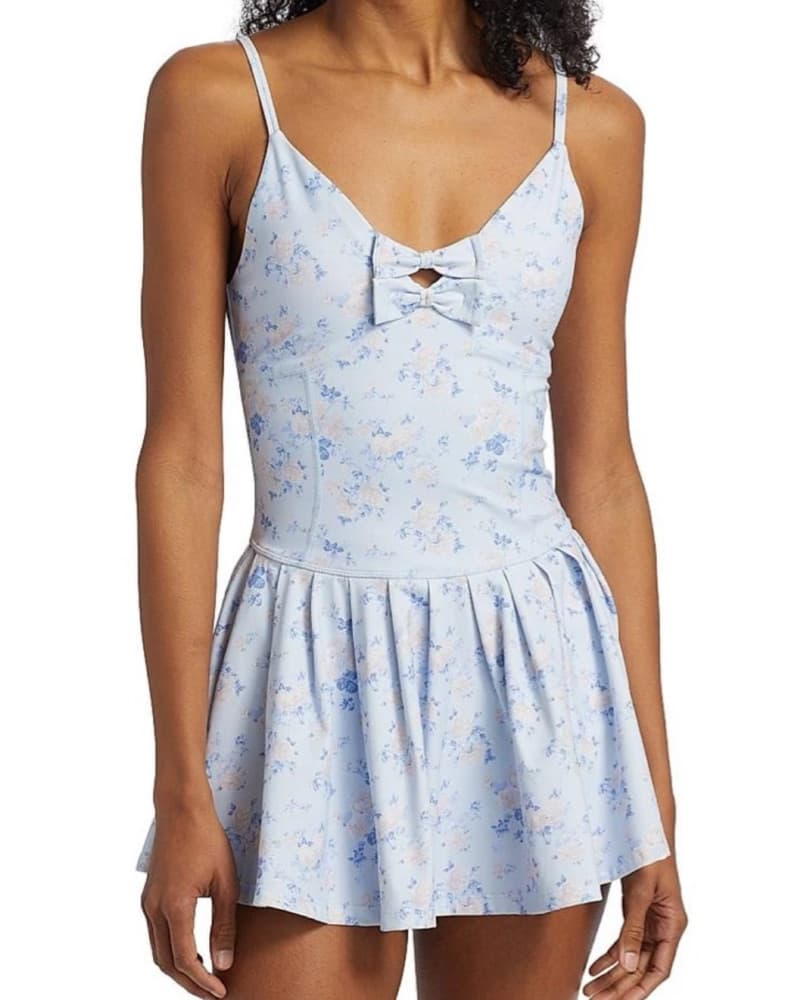 Loveshack Fancy Blue Bow Romper/Dress - Image 1