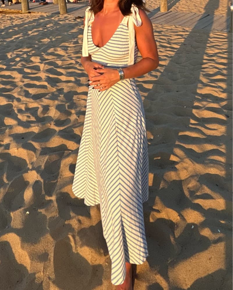 Free People Blue Striped Dress  - Image 2