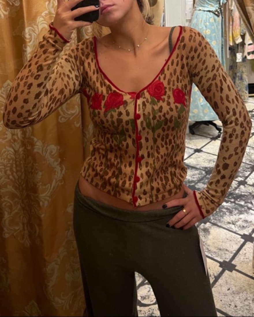 Vintage BluMarine cheetah Cardigan/top - Image 1