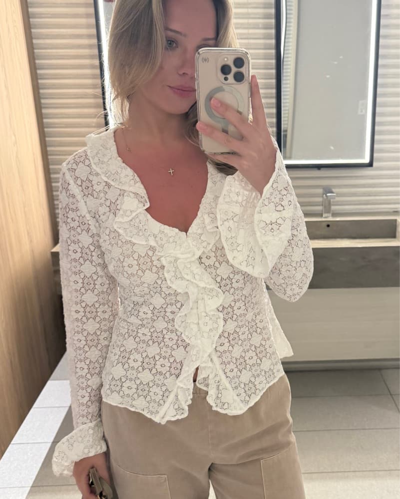 Hill House Home White Lace Blouse - Image 2
