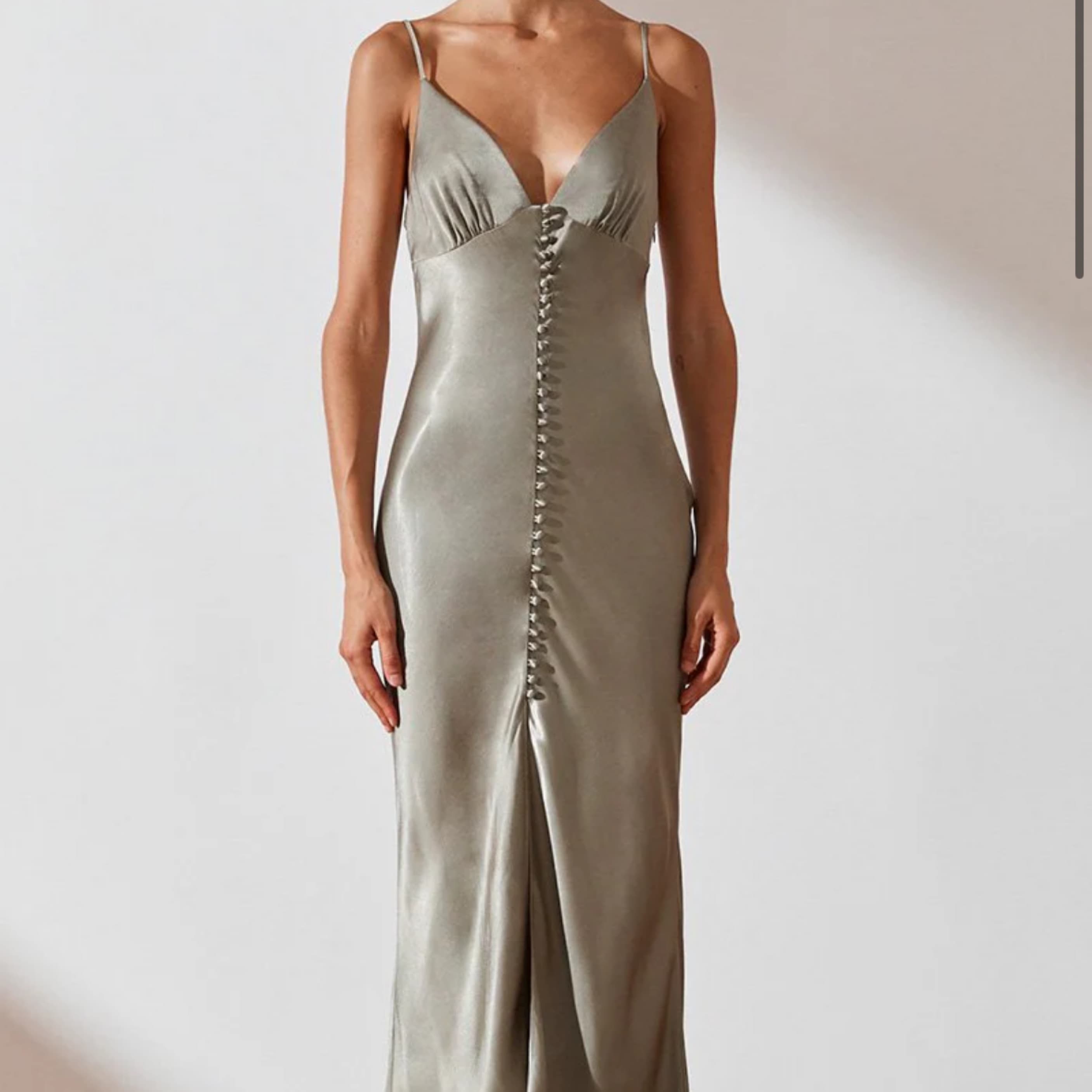 La Lune Bias Slip Dress - Sage -ShonaJoy - Image 1