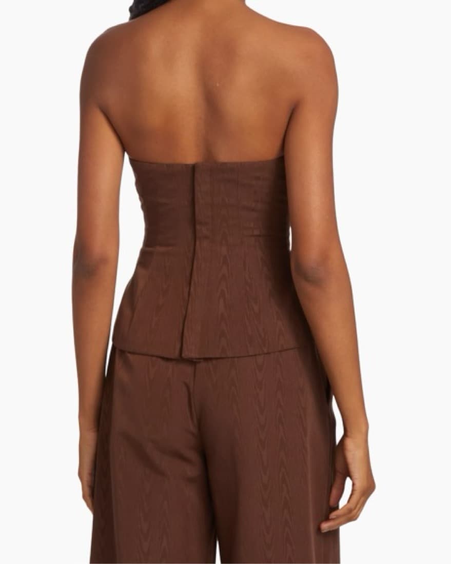 Staud Brown Wood Corset Top - Image 5