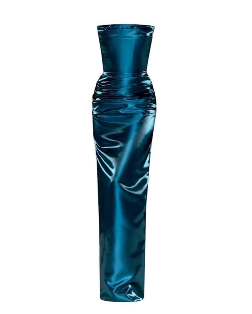 Moda Glam Talia Blue Corset Gown - Image 2