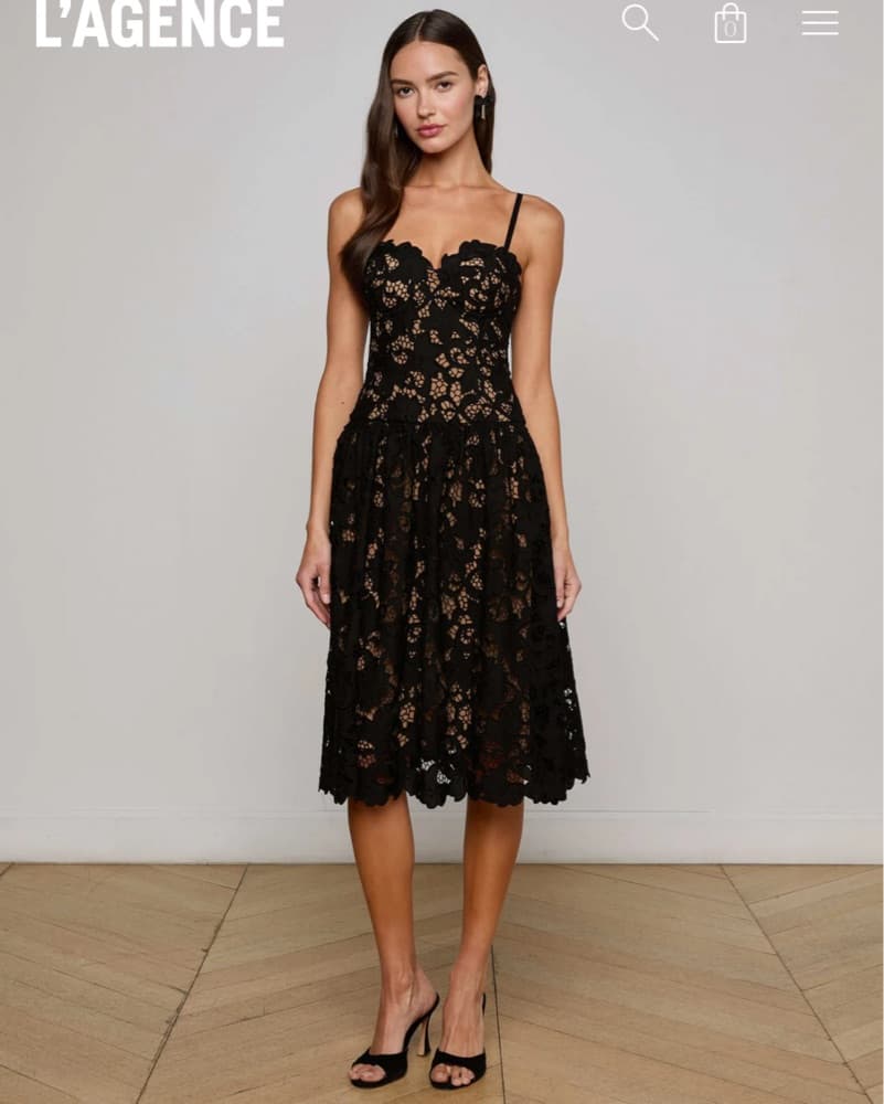 L’Agence Lace Midi Dress - Image 1
