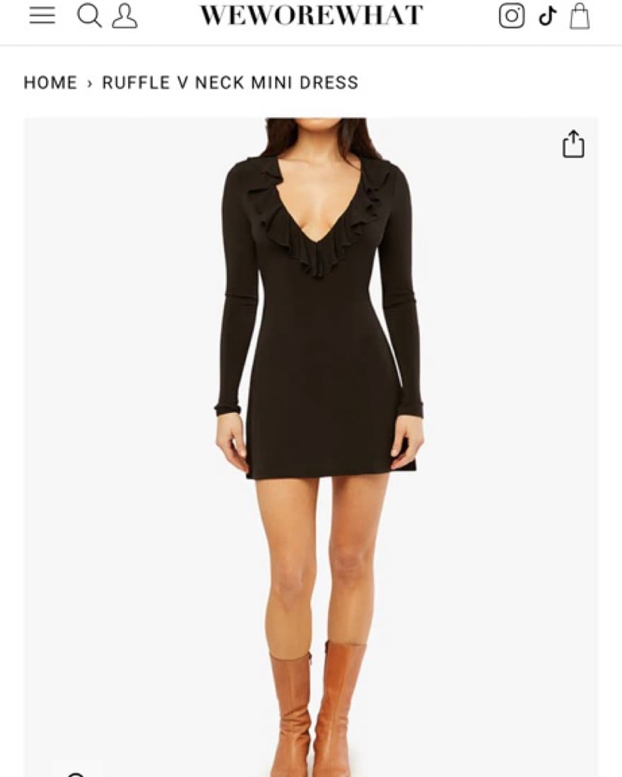 We Wore What Ruffle V Neck Dress - Image 1