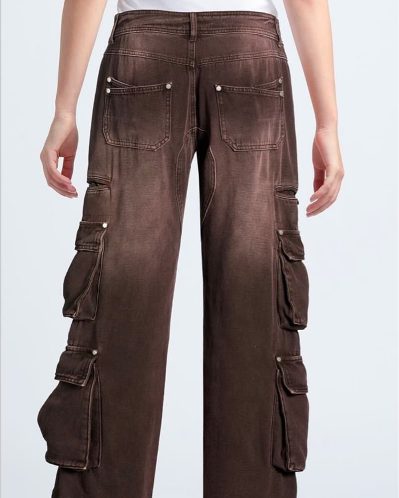 Danielle Guizio Brown Cargo Jeans - Image 2
