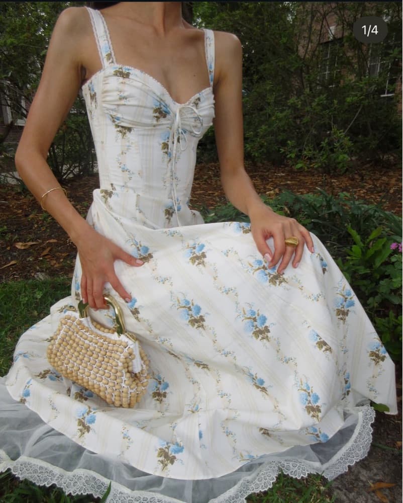 ROSALEE Cream Floral Dress  - Image 4