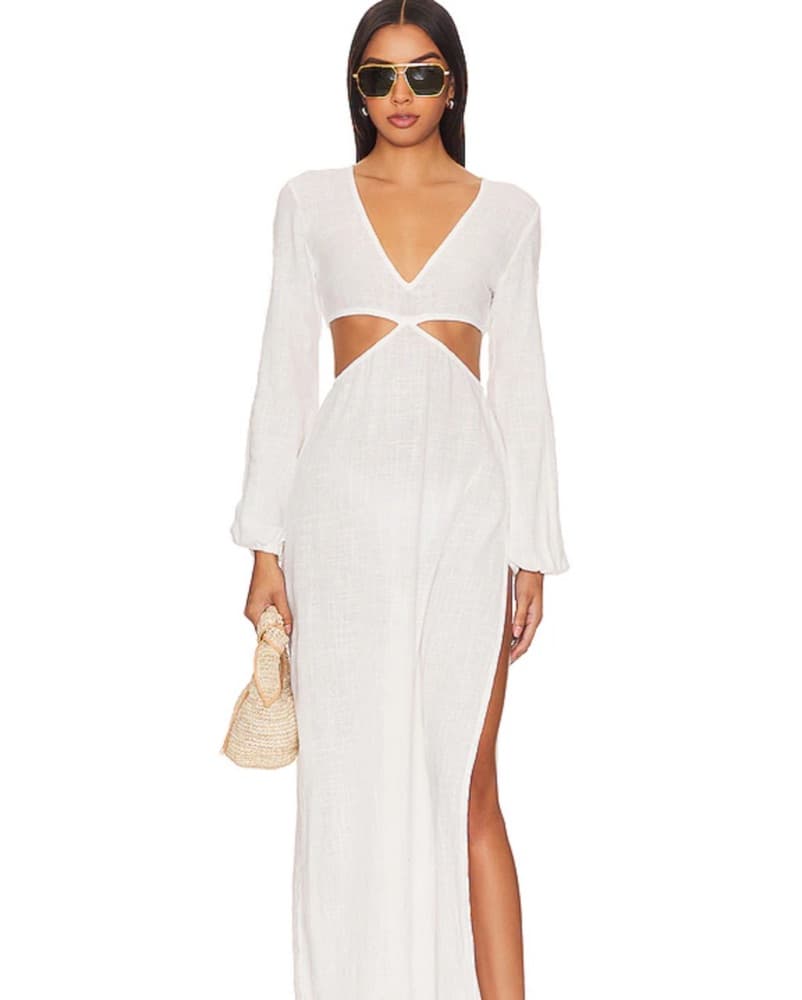 Elegant White Cutout Maxi Dress - Image 2