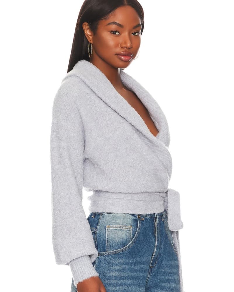 Light Blue Wrap Sweater  - Image 2