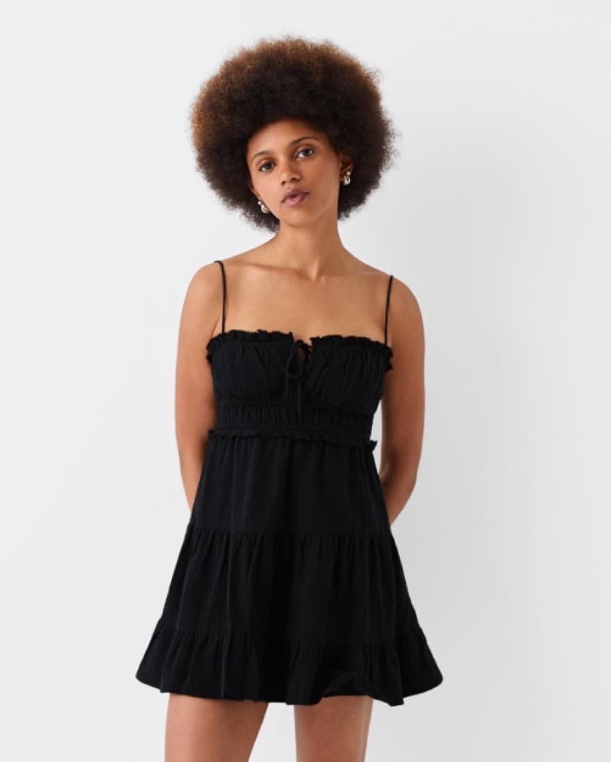 Black Beachy Mini Dress - Image 4
