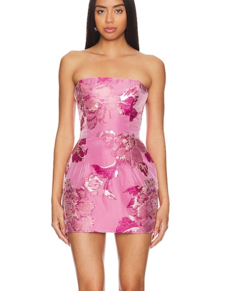 KATIE MAY Hot Pink And Gold Floral Mini  - Image 1