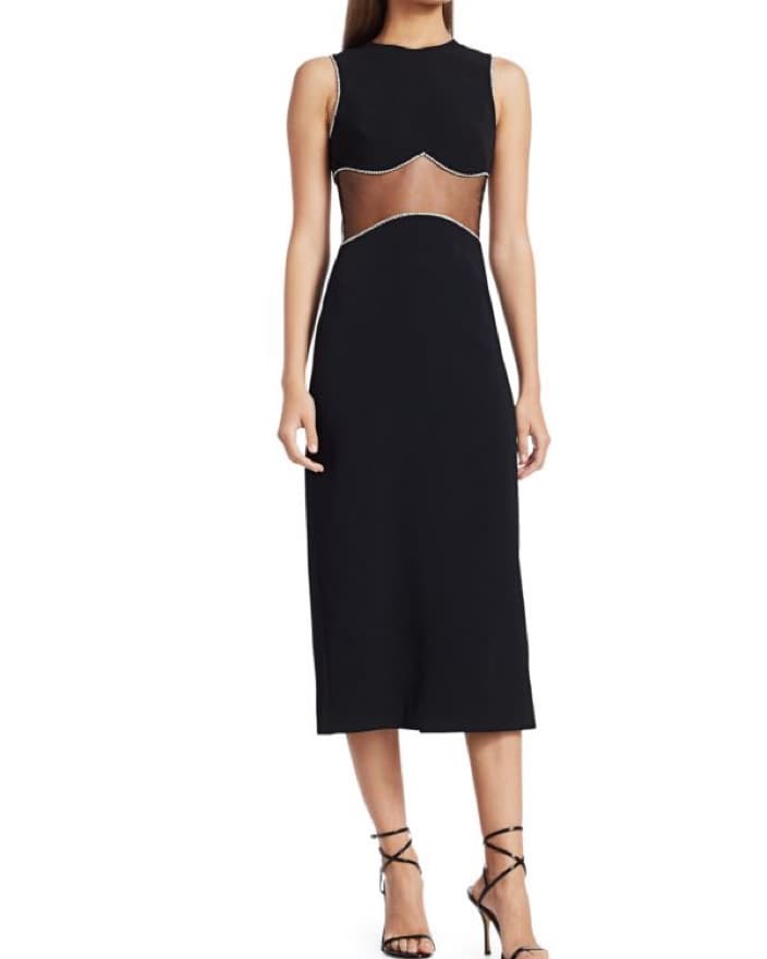 DAVID KOMA Crystal Chain Pencil Dress - Image 1