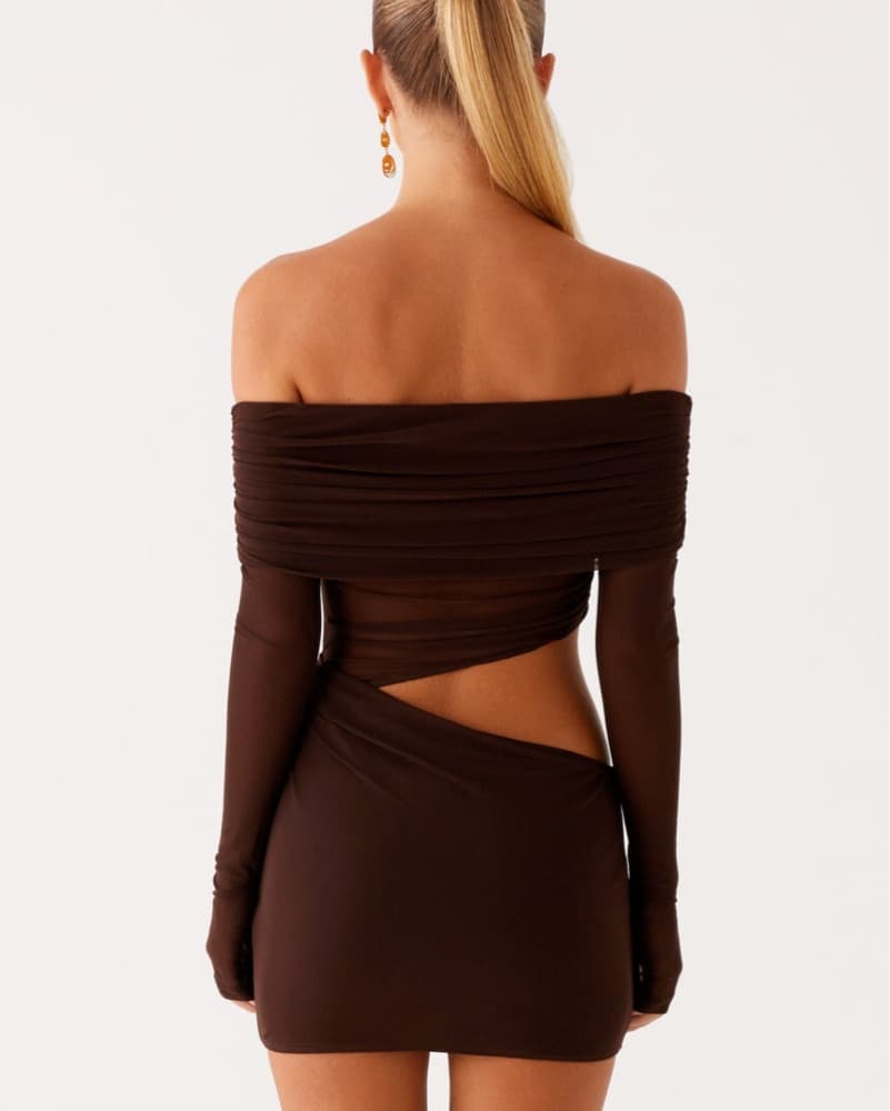 Brown Cut Out Dress - Image 3