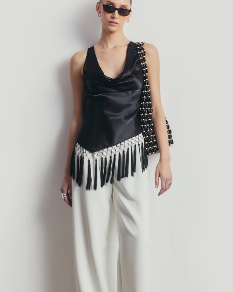 Satin Fringe Top - Image 3