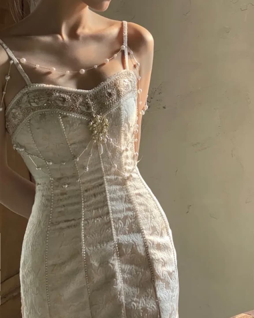 Baroque Pearl Mermaid Dress   - Image 1