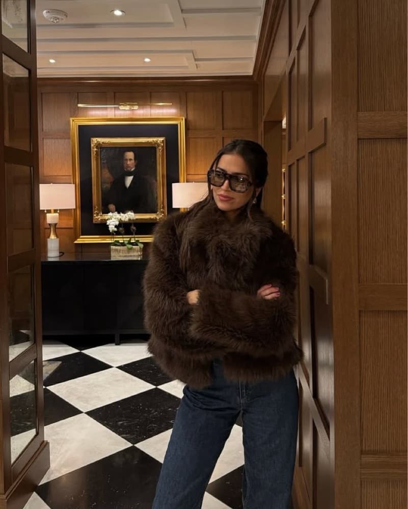 Brown Top & Fur Jacket Bundle - Image 3