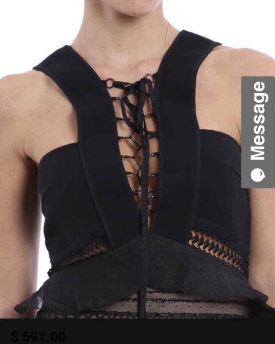 Self Portrait Black Lace-Up Party Dress - Image 5