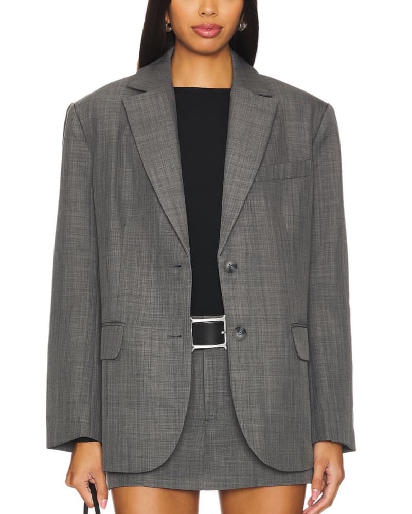  ASTR Grey Blazer And Skirt Set  - Image 1