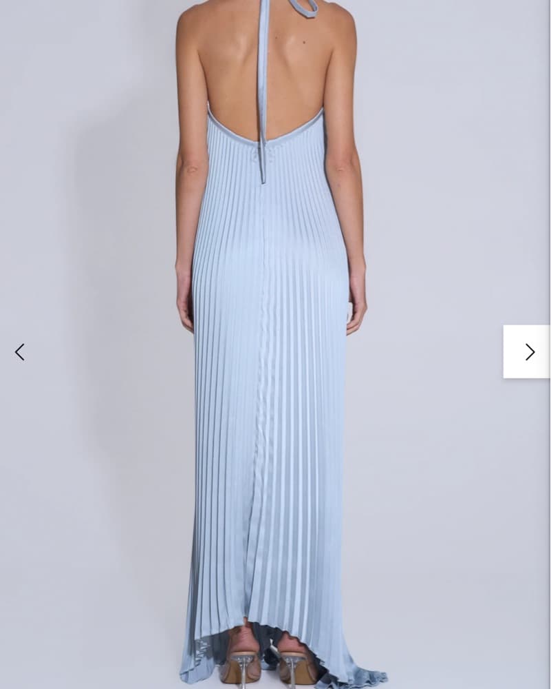 Blue Pleated L’idee Dessee Gown - Image 2