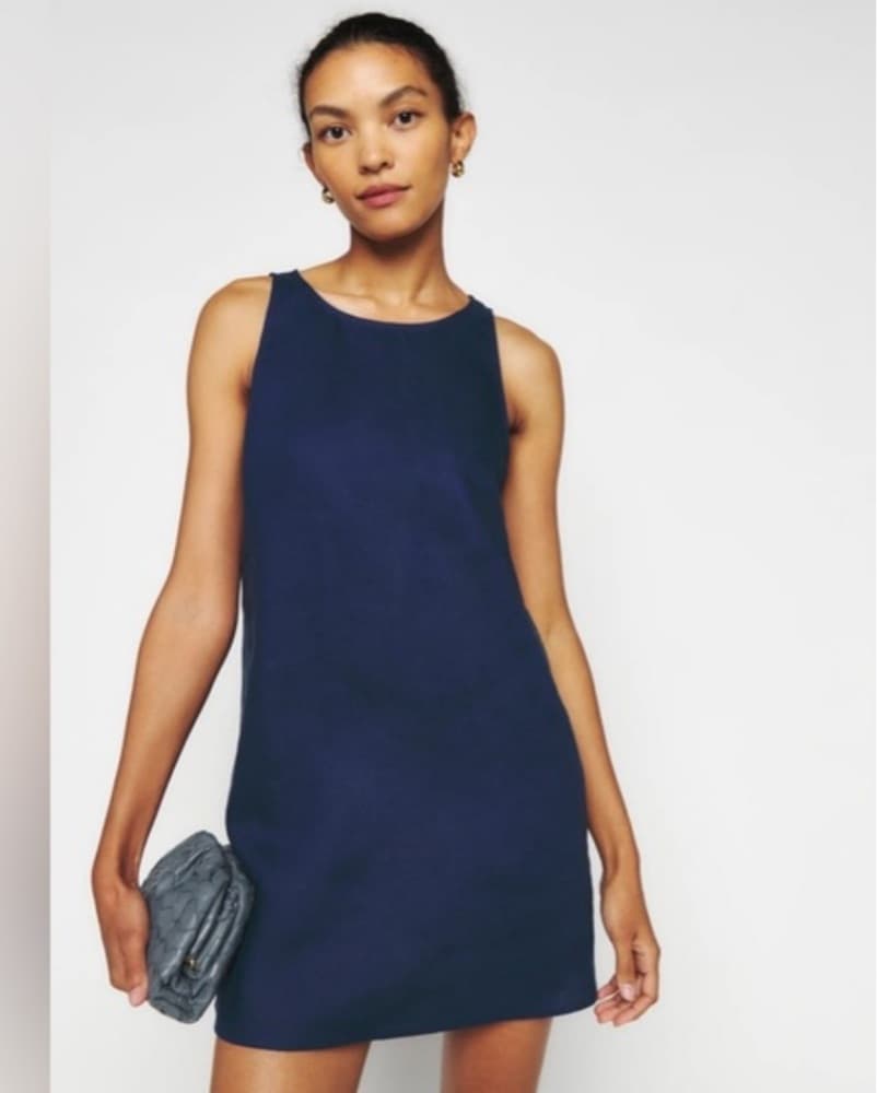 Reformation Navy Linen Dress - Image 1