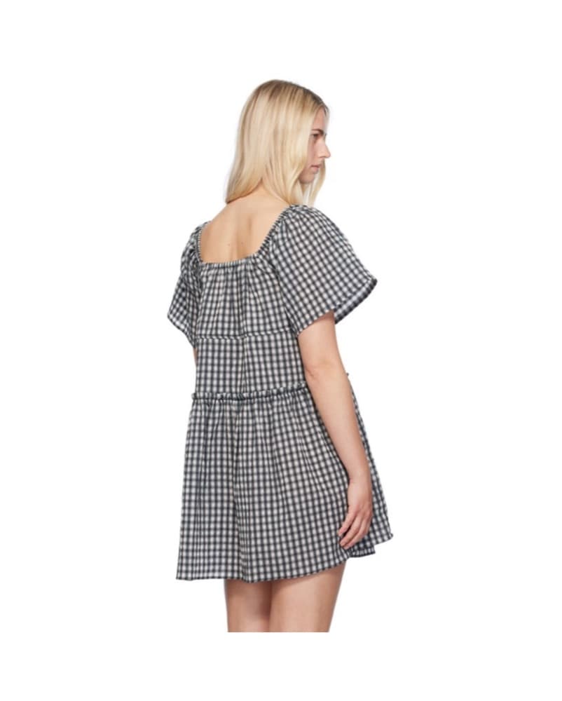 Ganni Puff Sleeve Gingham Dress - Image 2