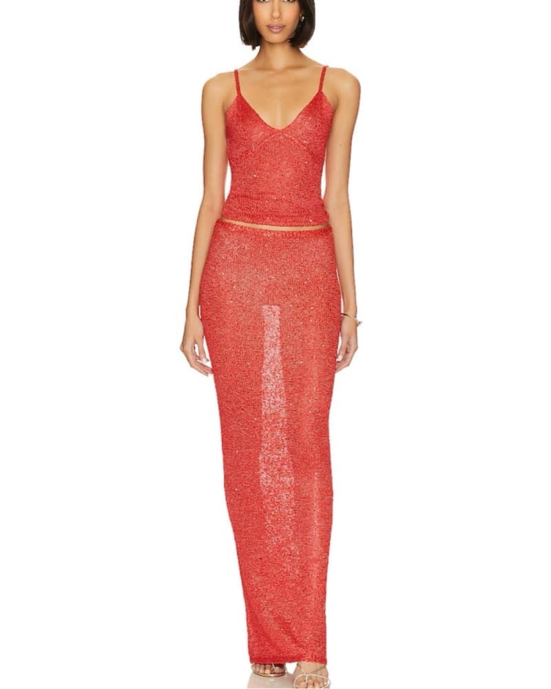 Red ASTA Resort Carolina Cami & Skirt - Image 1