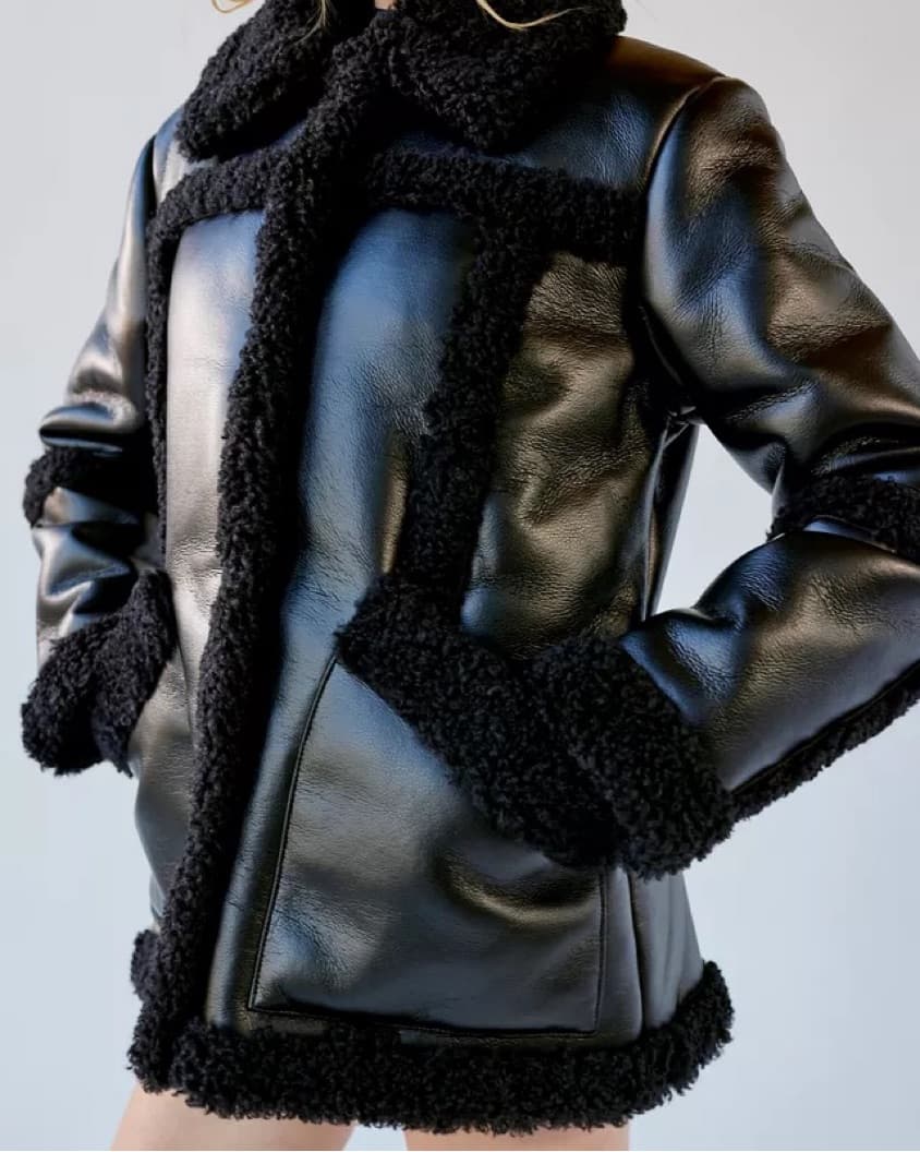 Willa Faux Leather Aviator Jacket  - Image 3