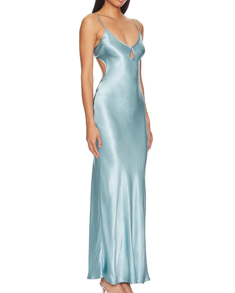Blue Silk Maxi Dress - Image 2