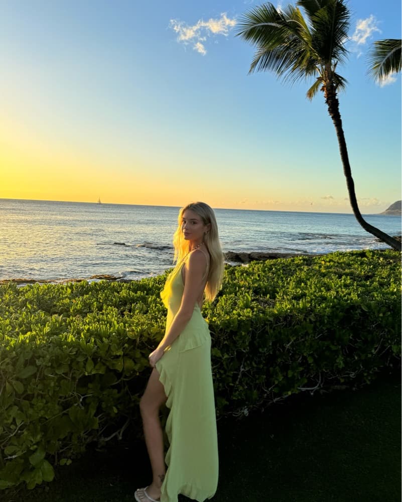 Whitefox Maxi Green Ruffle Dress - Image 1