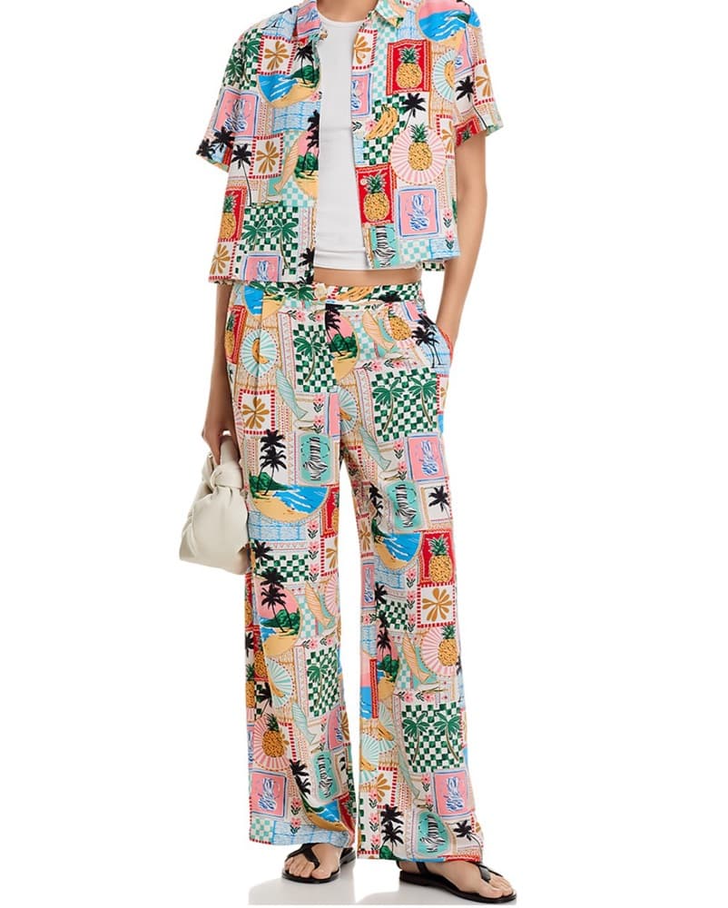 Vibrant Tropical Print Loungewear Pant - Image 2