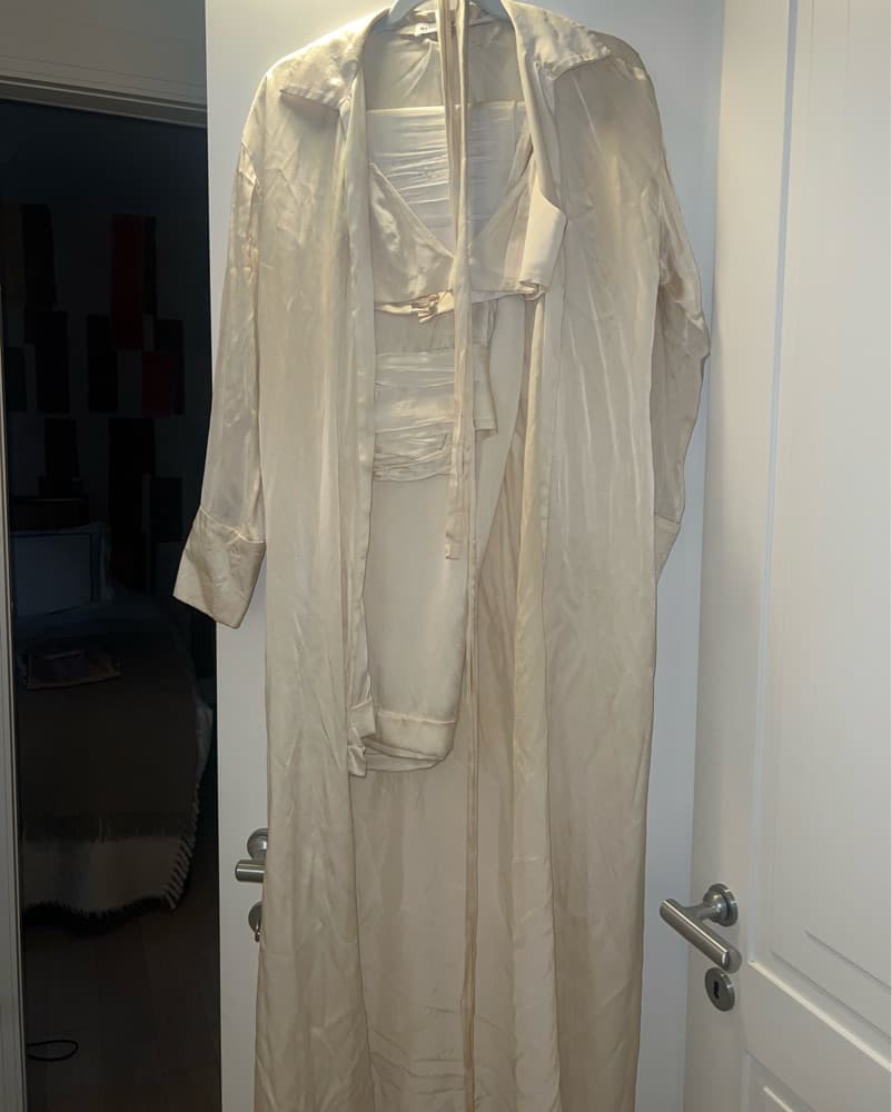 Silk kimono Bralette Pant Set  - Image 3