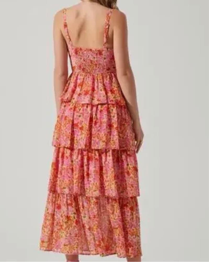 Vibrant Floral Tiered Maxi Dress - Image 2