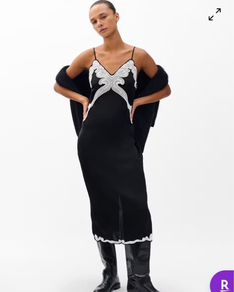 Ann Embroidered Slip Dress - Image 1