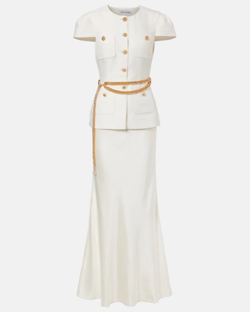 SELF-PORTRAIT Belted Maxi Chain Dress - Image 2