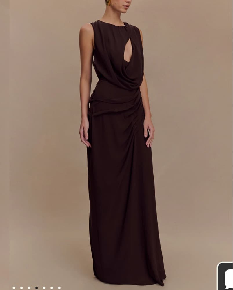 Meshki Oria Chiffon Maxi Dress - Cacao - Image 2