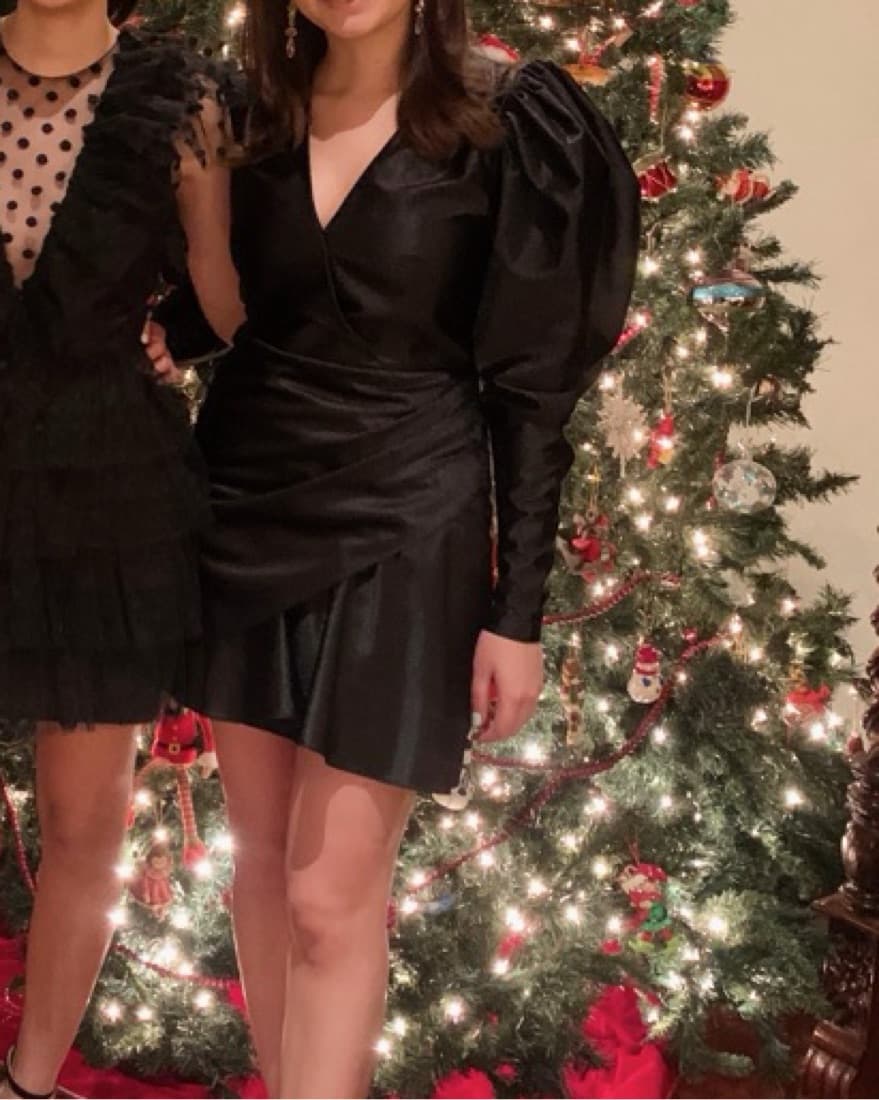 Black Long Sleeve Mini Dress - Image 1