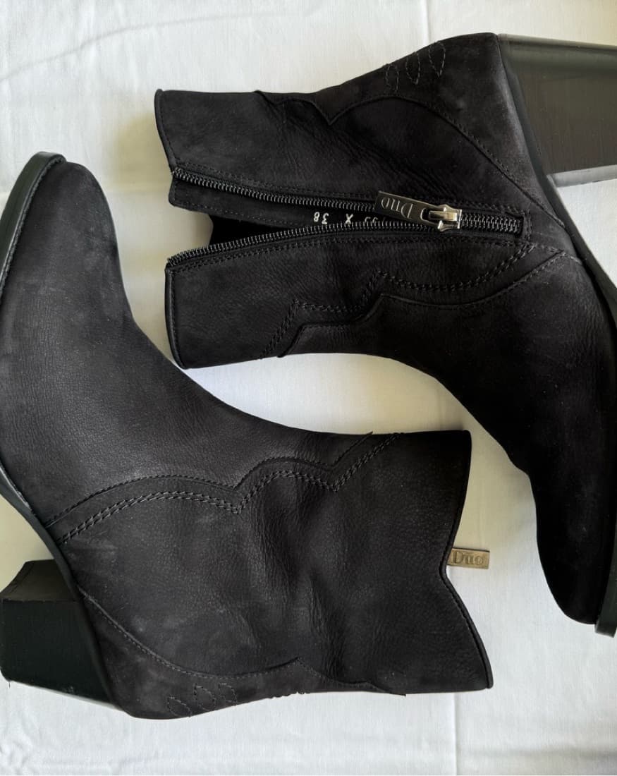 Western Black Suede Booties - Image 5