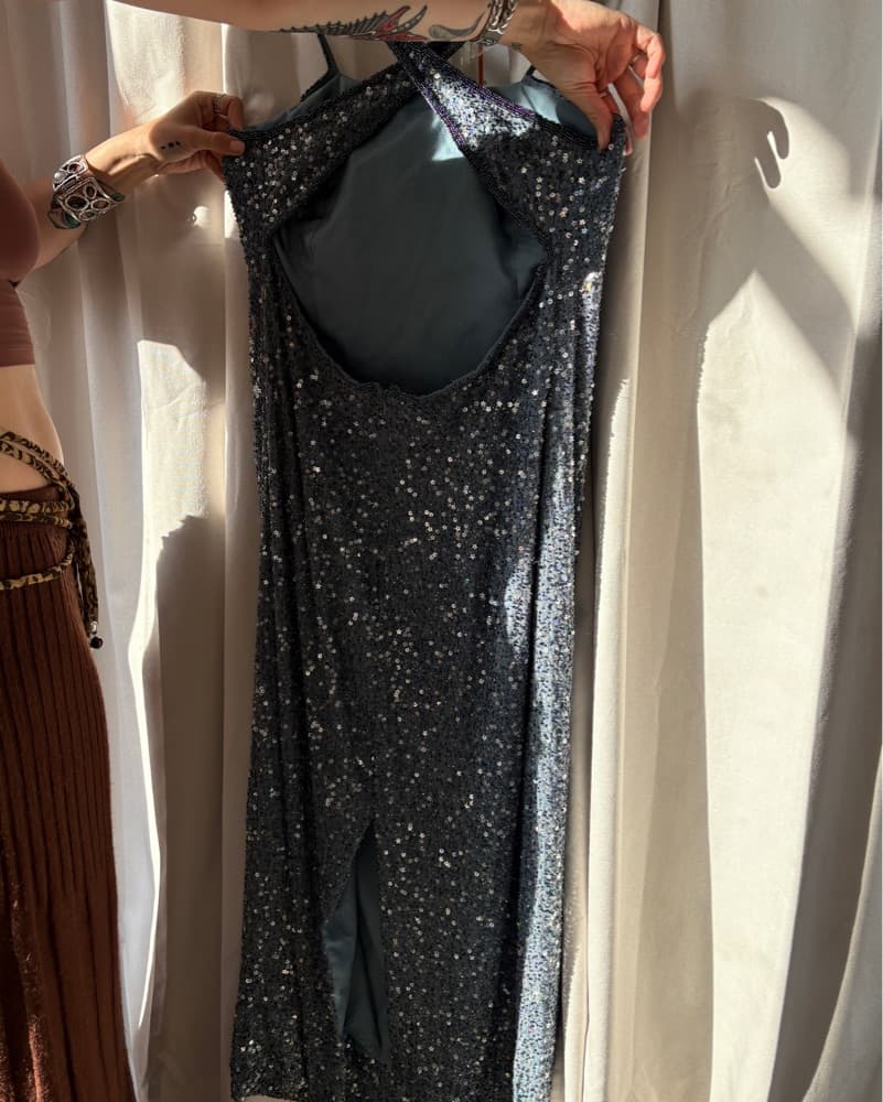 Sparkly Beaded Blue Dress  - Image 3